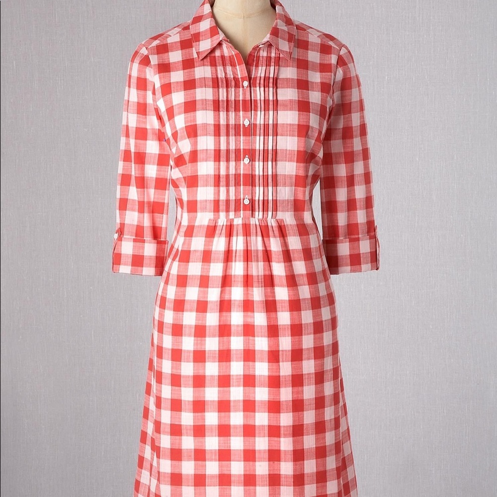 Boden gingham plaid dress us14